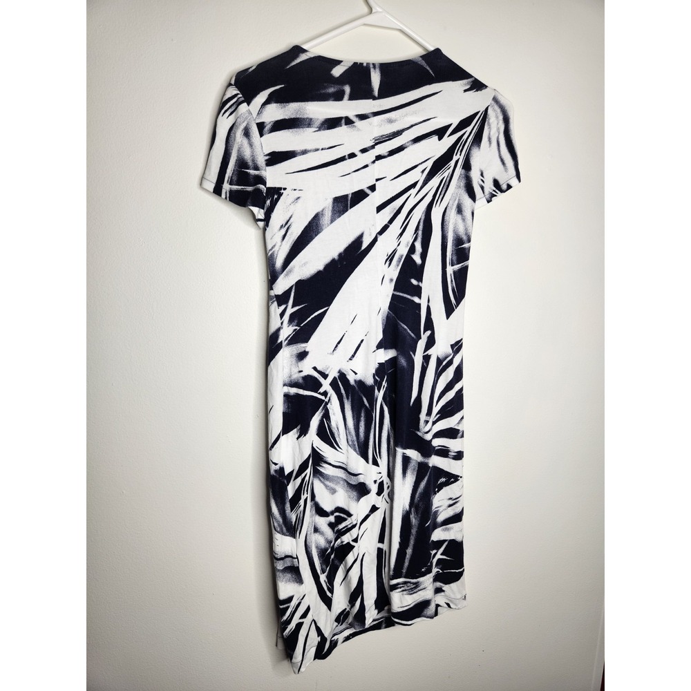 Layfayette 148 Tropical Jersey Knit Black White Dress Size P 0 / 2 - Picture 7 of 9